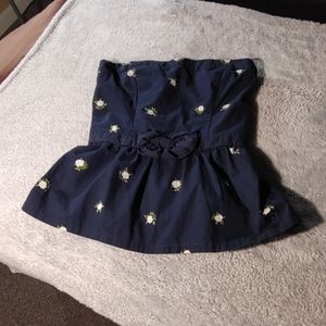 Abercrombie and Fitch Blue Floral Half Shirt Med